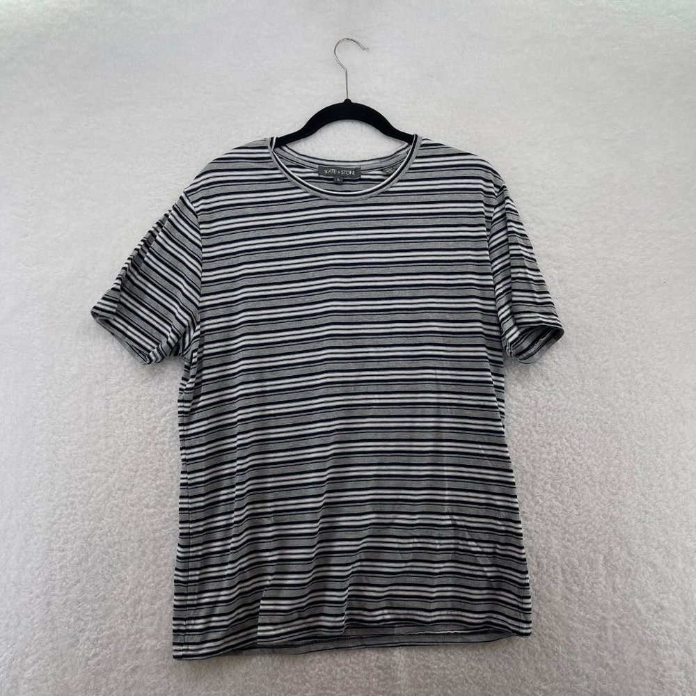 Slate and stone striped t-shirt